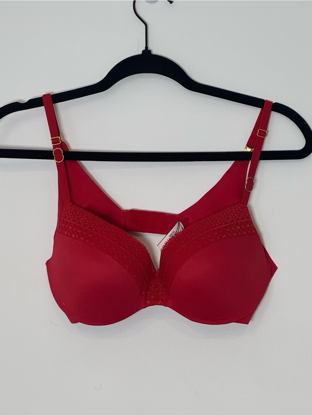 Incredible By Victorias Secret Bra 34C Red Perfect Shape Padded Underwire Lace